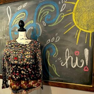 *5 for $25* EUC Zanzea floral peasant top sz L